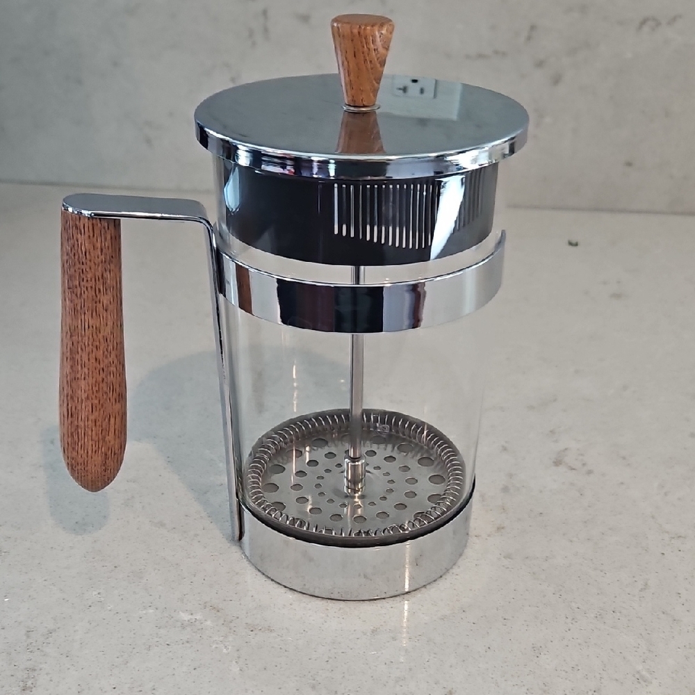 Stainless Steel French Press with Wooden Accents